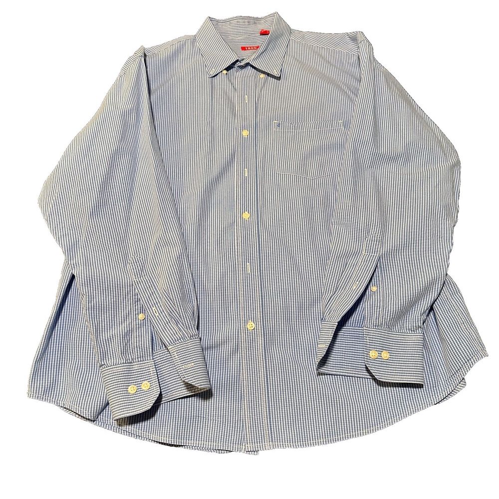 IZOD Banker Stripes Long Sleeve Button Collar Cotton Shirt